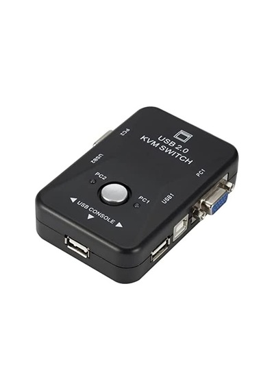 2 Port USB KVM Switch 2 PC Kasa Tek Kontrol Çoklu VGA