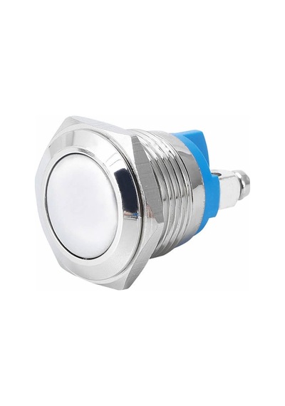 16mm Metal Panel Montaj Düz Kafa Push Buton No Dc 6a 12v Ac 3a 250v Ip67 Su Geçirmez
