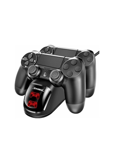 Dobe PS4 Uyumlu Şarj İstasyonu Çift Kol Slim/Pro Şarj Göstergeli