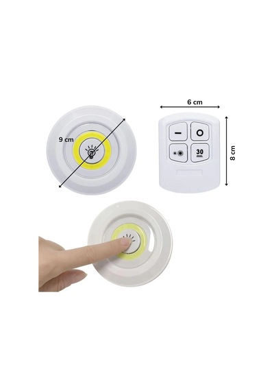 Led Spot Lambalar 3 Parça Uzaktan Kumandalı Pil İle Çalışan Kendinden Yapışkanlı Kablosuz .