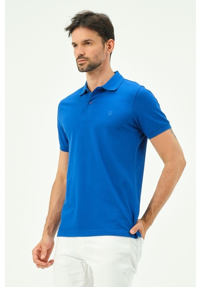 Classıc Pamuk Regular Comfort Erkek Polo Yaka Tişört Sax