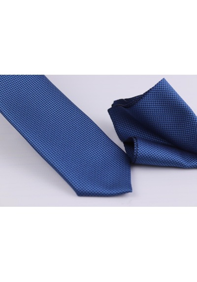Demfashion Özel Desenli Kravat Mendil Seti - Lacivert (533048317) Lacivert