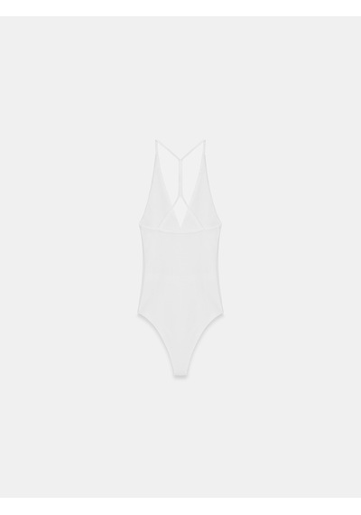 Dilvin 21175 Halter Yaka Bodysuit-beyaz