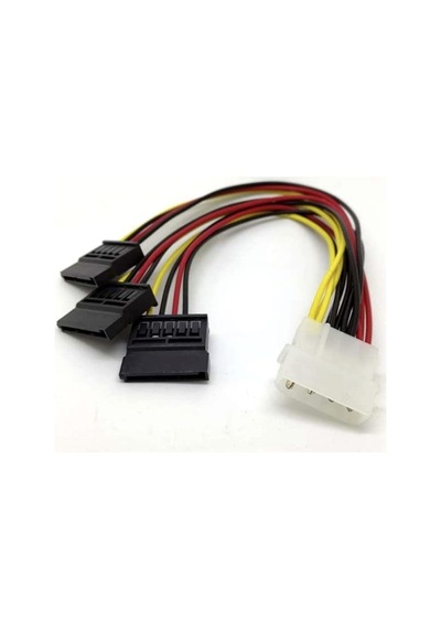 3Lü Sata Power Kablosu Hdd 4 Pin Güç Kasa Içi