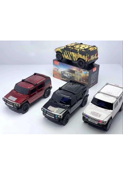 Hummer Jeep Görünümlü Bluetooth Speaker, Usb, Sd Kart, Fm Radyo, Şarjlı Taşınabilir Kablosuz Hoparlör, Kırmız
