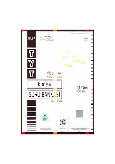 Üç Dört Beş Üçdörtbeş 345 Tyt Kimya Soru Bankası 2022 Model