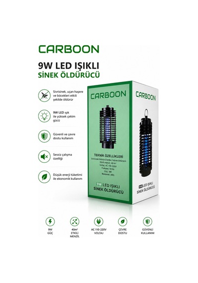 Carboon 9w Elektrikli Uv Led Işıklı Sinek Sivrisinek Öldürücü Sessiz, Sağlıklı Ve Etkili Koruma