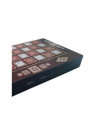 Star Platin Büyük Boy Tavla 12 Mm Mdf Kasa İle Şık Desenli Oyun Takımı