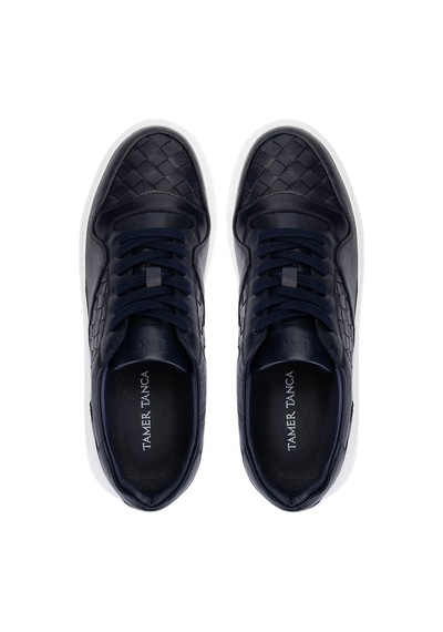 Tamer Tanca Erkek Hakiki Deri Lacivert Sneakers & Spor Ayakkabı 04 268 Erk Ayk Y25 Lacı Alk/orgu Lacivert