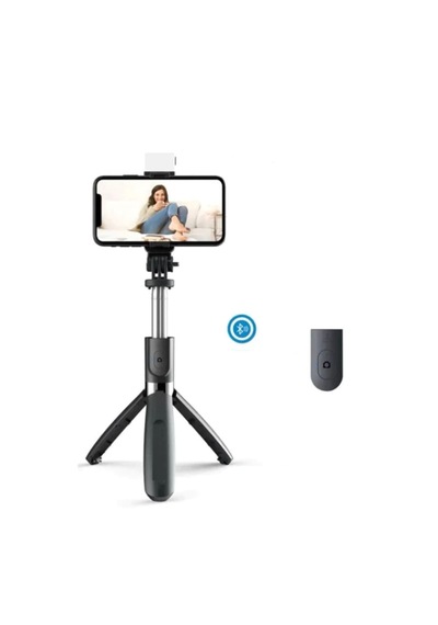 N09s Telefonlar İçin Işıklı Bluetooth Selfie Çubuğu 90 Cm-al4641