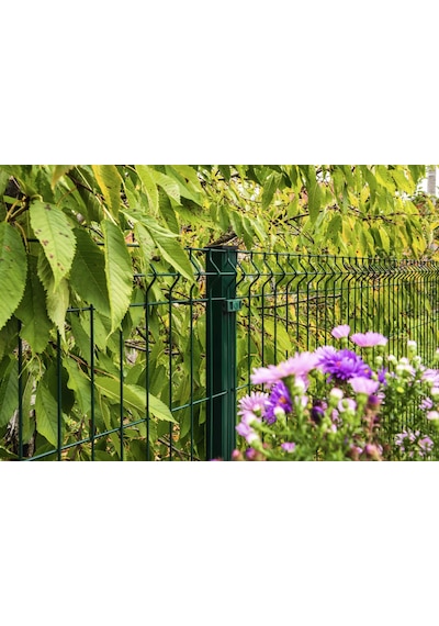 5 Adet Panel Çit Direği 50 CM Yeşil + Aksesuarlar