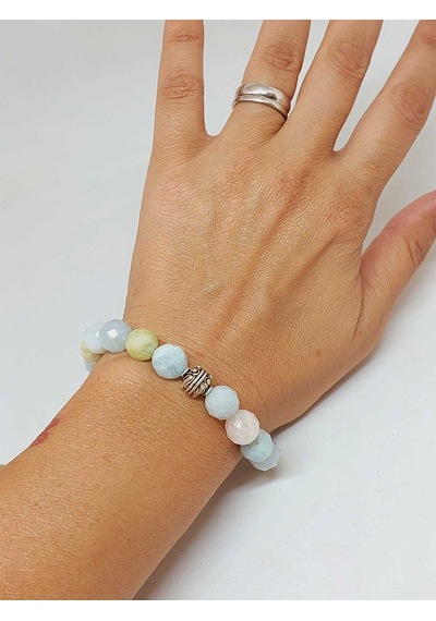 Sirius Serisi Morganit Taşı 10mm Unisex Bileklik 52916 Çok Renkli