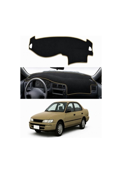 Toyota - Corolla E100 1991-1997 Uyumlu Torpido Koruma Kılıfı - Taba Şeritli