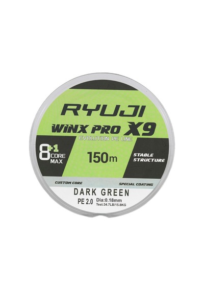 Ryujı Wınx Pro X9 150m Dark Green İp Misina 0,16mm