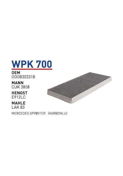 WUNDER WPK700 Polen Filtresi Mercedes Sprinter (901-902-903-904)