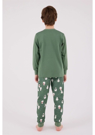 Rolypoly Erkek Çocuk Baskılı Pijama Takımı Yeşil Rp3680-2