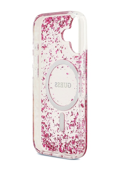 Apple Uyumlu iPhone 17  Kılıf Guess Lisanslı M-safe Özellikli Transparan Resin Bottom Kapak Pembe Pembe
