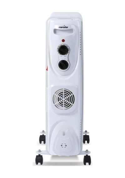 Mars Star Turbo Fanlı 11 Dilim Elektrikli Yağlı Radyatör, 2500 Watt Petek Isıtıcı - B08f
