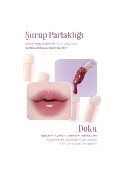 Pigmentli, Parlak Bitişli Dolgunlaştırıcı Lip Gloss Clıo Volumate Gloss 207 Hazy Dawn Mauve