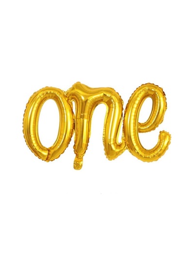 One Gold Folyo Balon - Bebek Çocuk Parti Kutlama Seti