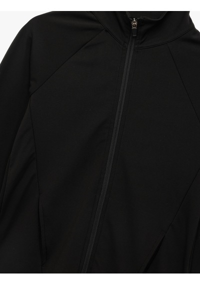 Koton Slim Fit Dik Yaka Uzun Kollu Fermuarlı Spor Sweatshirt Siyah 6wak10035nk Siyah