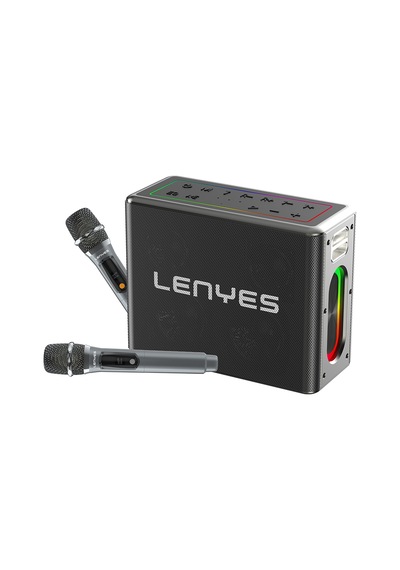 Lenyes S861 12.000mah Powerbank Özellikli Çift Mikrofonlu Bluetooth Speaker Hoparlör V5.0 Siyah