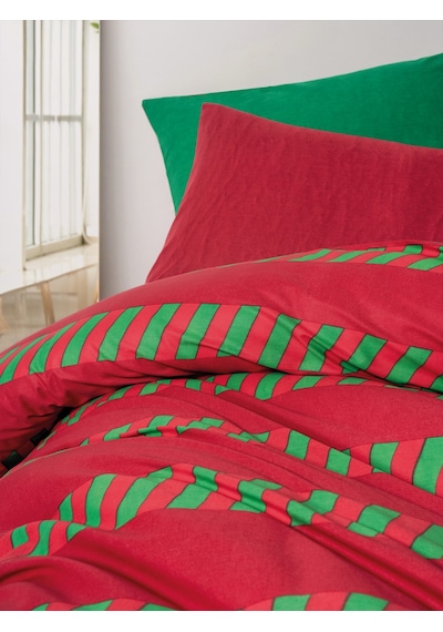 Cozy Home Festive Çift Kişilik Lastikli Çarşaflı Nevresim Takımı Holly Yeşil Yeşil