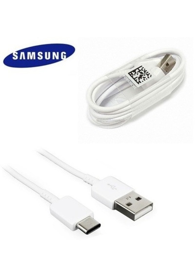 Samsung Uyumlu S8 S9 Şarj Ve Data Kablosu Type C Beyaz