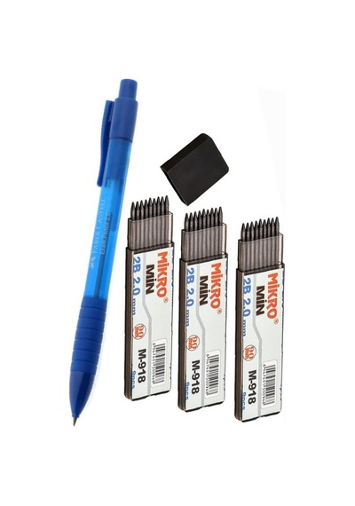 2.0 Mm Kalın Uçlu Versatil Kalem Faber Castell 1 Adet Ve 2.0 Mm Kalın Uç Siyah 3 Adet Kalın Uçlu Mekanik Kalem