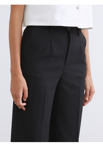 Lcw Vision Siyah Loose Fit Kadın Pileli Pantolon