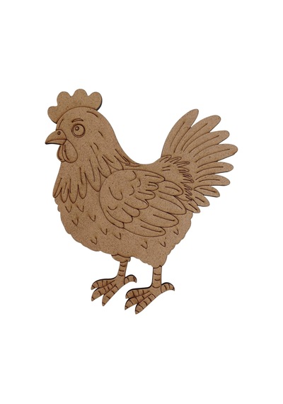Boyanabilir Ahşap Tavuk Figürü 15x13 Cm 10 Adet