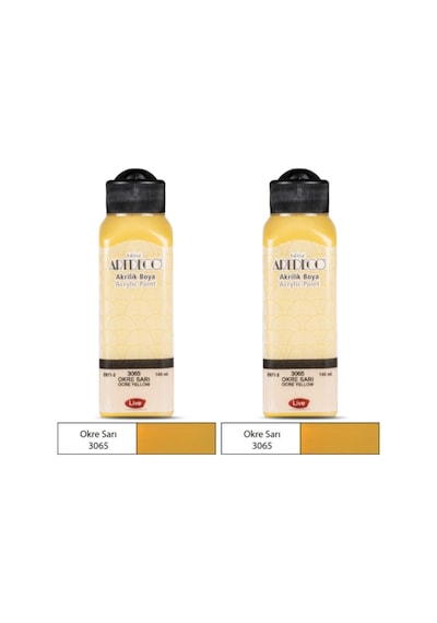 2 Li Akrilik Boya 140 Ml Renk Seçmeli Canlı Ve Pastel 3065 - Okre Sarı
