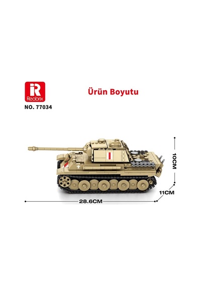 Reobrix 77034 World Of Tanks Pudel Panter Tankı Yaratıcı Yapı Blok Seti Building Blocks - 969 Parça