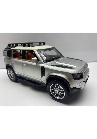 Land Rover Defender Metal Araba 23 Cm Sesli Işıklı Kapılar Bagaj Kaput Açılır Oyuncak Demir Araç