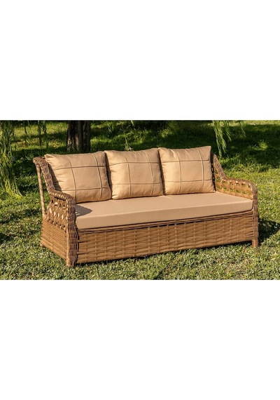 S Collection Rattan Bahçe Takımı Oturma Grubu 3'lü - 7 Kişilik Kahverengi
