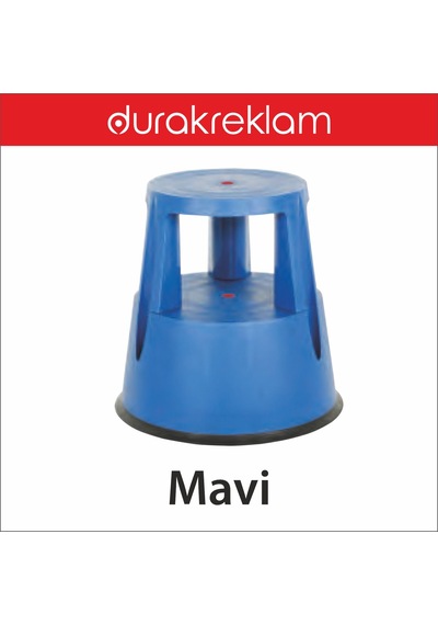 Tekerlekli Tabure Gök Mavisi