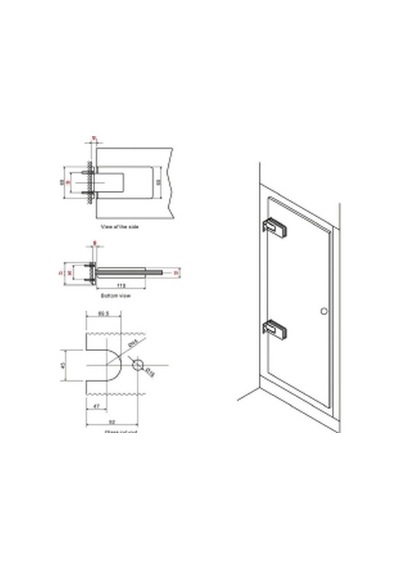 Kd 070/30-100 Paraduş Mentşe Cam Duvar