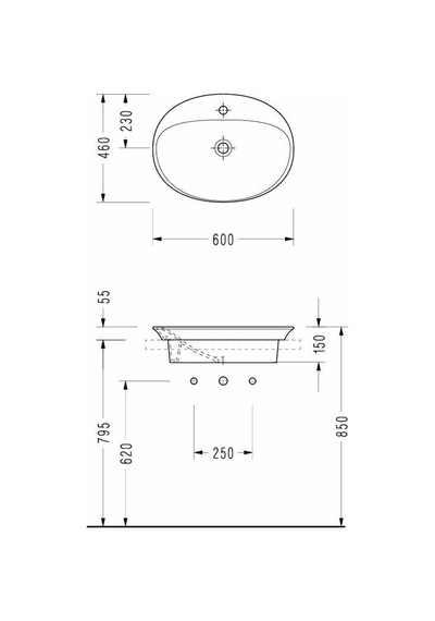 Serel Tezgahüstü Lavabo 46x60 Cm - Hr34txs110h Diğer
