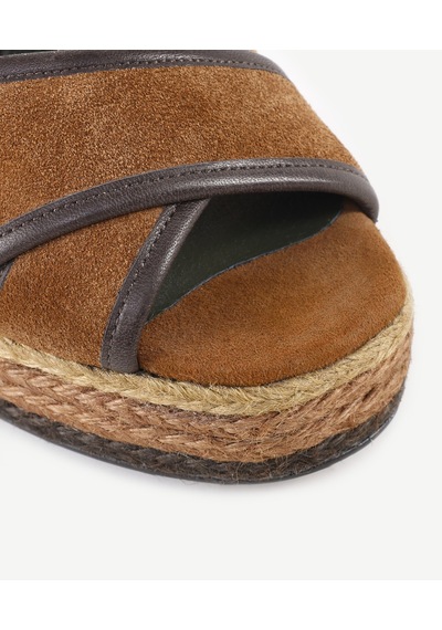 Yargıcı Özel Jüt Boyama Platform Topuklu Sandalet 24ykay4559x 003 Kahverengi