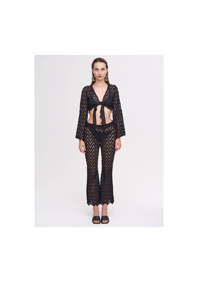 La Garita Jude Siyah Crop Top&pantolon Set Siyah Siyah