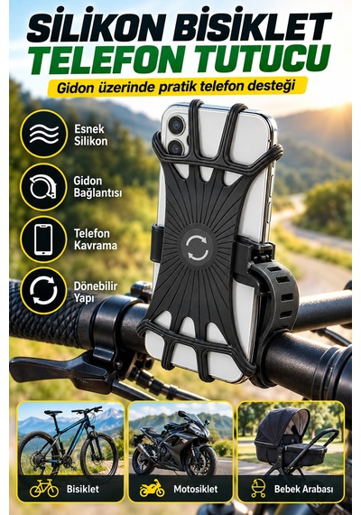 Silikon Bisiklet Telefon Tutucu