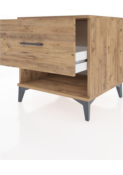 Kronos Komodin Tek Çekmeceli 60x59x64 Çam-çam Çam