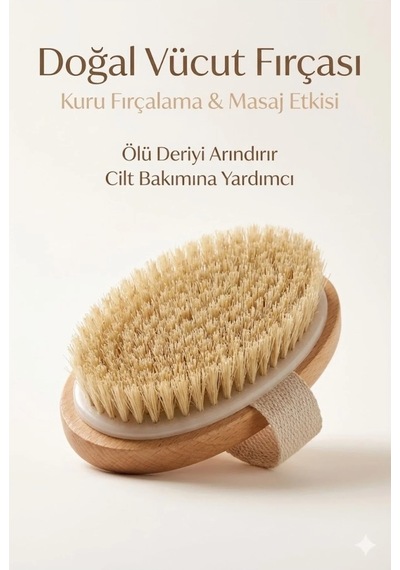 Doğal Vücut Fırçası Kuru Fırçalama, Masaj Ve Peeling Etkili Cilt Bakım Fırçası Belirtilmemis
