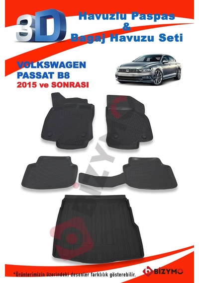 Volkswagen Passat B8 2015 Ve Sonrası Paspas Ve Bagaj Havuzu Seti