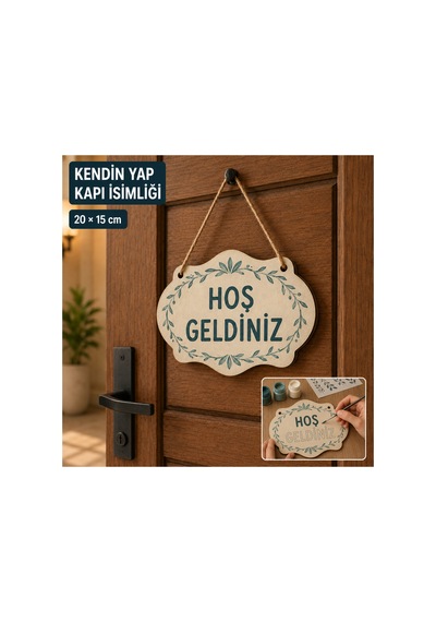 Arliadesign Çukurova Ahşap Lazer Kendin Tasarla 6 Lı Kapı Ve Bahçe İsimliği Seti 20x15 Cm Ham Mdf
