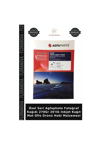 Özel Seri Agfaphoto Fotoğraf Kağıdı 270gr 20'lik Inkjet Kağıt Mat Ofis Ürünü Hobi Malzemesi