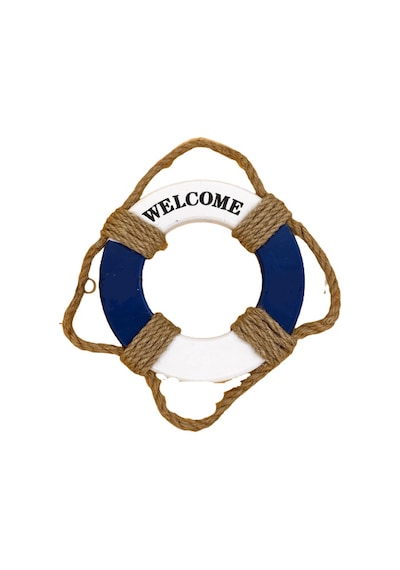 18 CM İpli Ahşap Simit Welcome Duvar Simit Gemici Simit