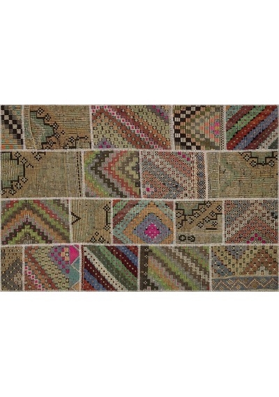 Eşsiz Güzelliğe Sahip Patchwork El Dokuma Halı 160 X 230 Cm 6082