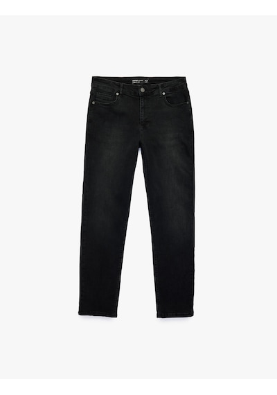 Koton Pamuklu Normal Bel Cepli Slim Fit Jean Pantolon - Brad Jean Siyah 7wam40376nd