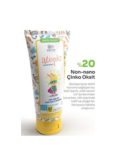 Babyton Atopik Ciltler İçin Güneş Koruyucu Krem 100ml